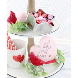 Cornucopia Red Cardinals Ornaments (6 Pack), 3-Inch Tall Artificial Birds; Great for Christmas Decorations, Winter Theme, Wreaths Etc, Clip-On Style