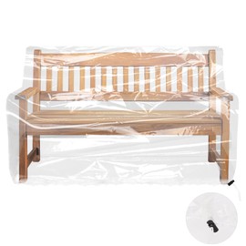 Abdeckplane Gartenmöbel 2 Sitzer Transparent Schutzhülle Gartenbank Abdeckung 135*80*75cm mit Kordelzug Kordelzugverschluss Abdeckhauben Hüllen Abdeckhaube Bank für Gartenbank Regenschutz