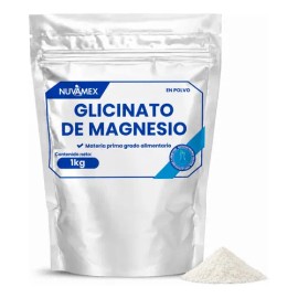 Nuvamex Glicinato de Magnesio en Polvo Sin Sabor 1 kg Vegano Sin Gluten                                                                               