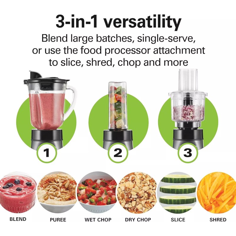 Hamilton Beach Blender for Shakes and Smoothies & Food Processor