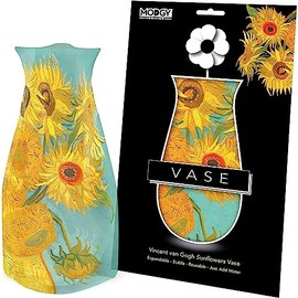 MODGY - Florero plegable y expandible de plástico, irrompible, plegable, centros de mesa decorativos, decoración de mesa, girasoles Van Gogh, 1 paquete