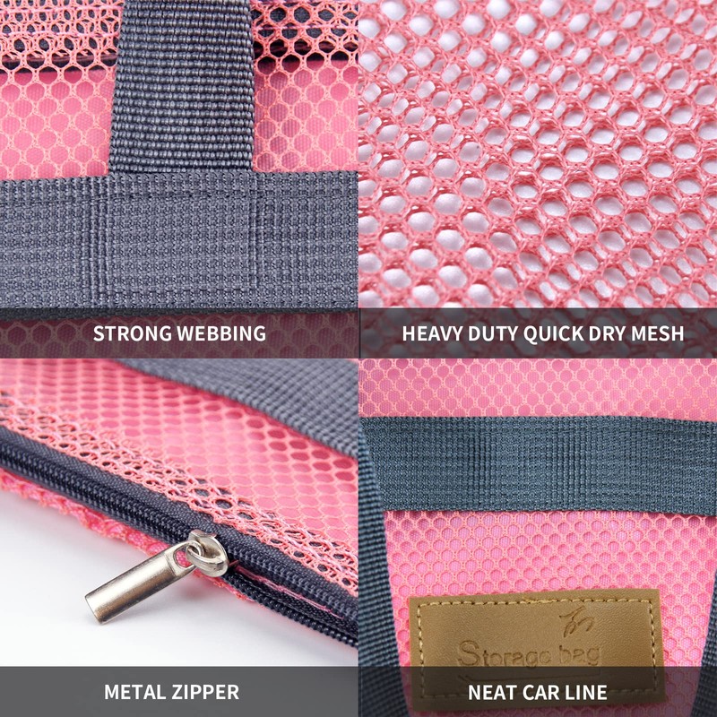 TOPASION Mesh Shower Caddy Bag Portable Hanging Toiletry and Bath