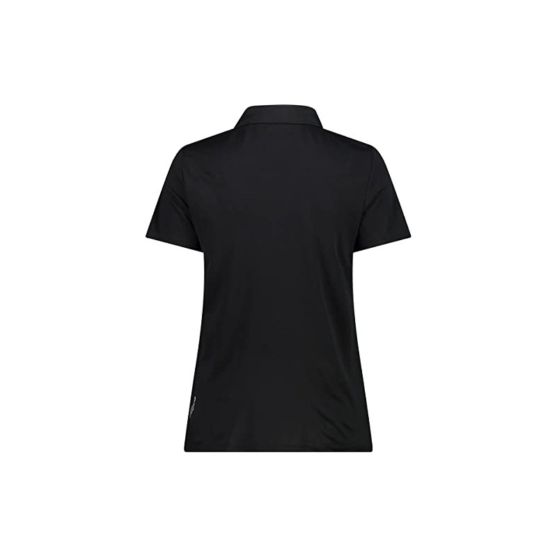 CMP Polo Piquet in Tinta Unita, Donna, Nero-Graffite, 44