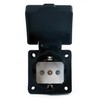 HOLZER 6 x mounting sockets, built-in socket, IP44, black, self-closing