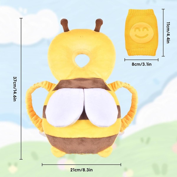 Baby Head Protection Backpack, Breathable Adjustable Baby Head Protection Pad