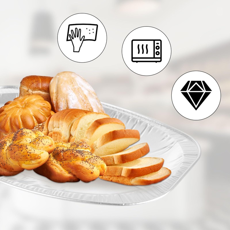 ASelected 20Pcs Aluminium Foil Party Platters 35.2X24.7X24Cm Tin Foil Trays