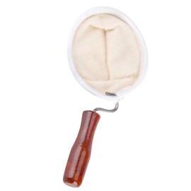 Cloth Coffee Filter, Reusable,Cloth Coffee Filters Coffee Filter Washable Flannel Cloth Handmade Coffee Filter Strainer with Wood Handle (Large Size)