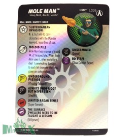 WizKids Heroclix Fantastic Four SLOP set Mole Man #L026 legacy card!