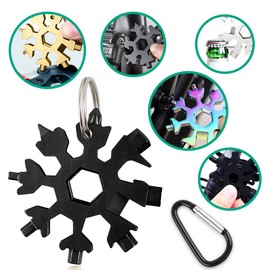 Snowflake Multifunction Tool, 18-in-1 Snowflake Key, Stainless Steel Powerful Tool, Portable Flake Tool for Outdoor, Adventure and Travel