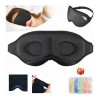 Antifaz 3D Ajustable Negro Transpirable con Tapones para Oídos