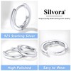 Silvora Dainty Silver Earring Hoops 8mm Plain Silver Hinged Hoop