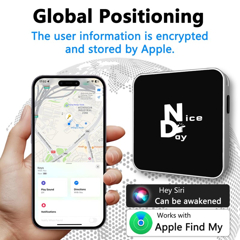 Ultra-Mini Air Tag Rechargeable Key Finder (iOS Only) Smart Bluetooth