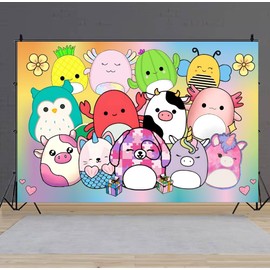 Cartoon Animal Background Birthday Banner Backdrop for Kids Birthday Party Supplies Decorations (5x3ft)