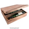 Wooden Wine Box with Lid 3 Inner Compartments 35cm x
