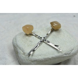 Peach Moonstone Hair Pins (QTY of 2)