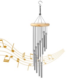 Outdoor Wind Chimes, Wind Chimes with 12 Aluminium Tubes Wind Bells, Lightweight Metal Wind Chime, Melody Wind Bells for Garden, Hanging Metal for Garden, Balcony, Outdoor