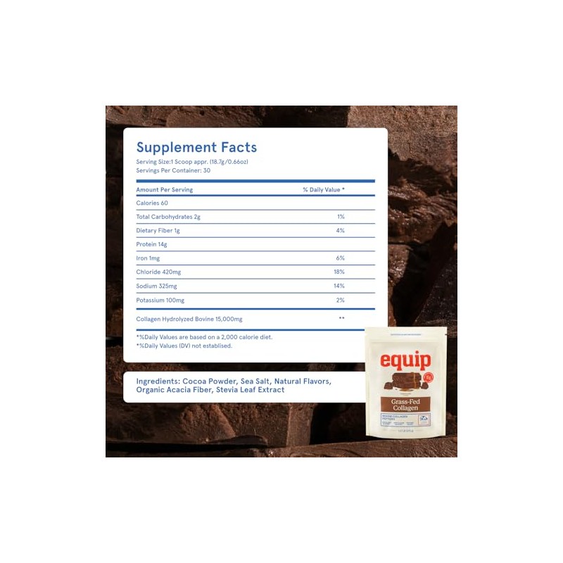 Equip Foods Grass Fed Collagen Powder -100 Hydrolyzed Bovine Collagen