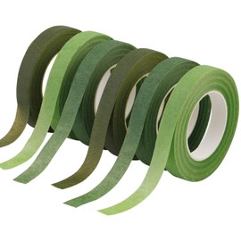 SUVSOON 6 Rolls of 1/2 “Wide Flower Tape, Which is Used for Wrapping Flower Bouquet Stems and Flower Crafts, Wedding Bouquet, Dark Green, Light Green, Grass Green