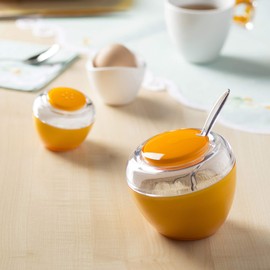 Omada Design Zuckerdose in Zweifarbigen Acryl mit Löffel, Zuckerdose von 30 Cl, Made in Italy, Zerlegabr und Spülmaschinenfest, Linea Trendy, Weiße Farbe