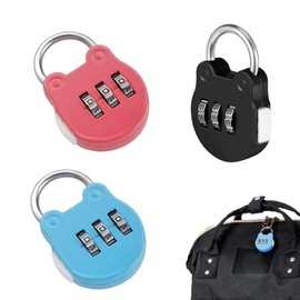 BLOOPIC Padlock, Suitcase, 3-Digit Combination Lock, Numbered Metal, Portable, Dial, Anti-Theft, Travel Lock, Safe, Security Goods, Password, Small, Valuables Holder, School, Locker, Company