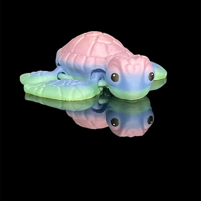 Animal Tumbler Straw Buddy Straw Figurine 3D Printed:_Green Seaturtle