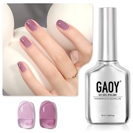 GAOY- Esmalte de uñas en gel Jelly Nude Purple, 16 ml, translúcido, neutro y transparente, secado con luz ultravioleta