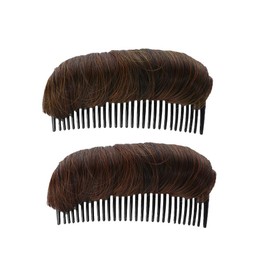 2PCS Hair Bun - Invisible False Hair Clip, Hair Base Bump Styling Insert Tool Volume Fluffy Princess Styling Increased Hair Pad for Women Girls (Light Brown, Dark Brown)