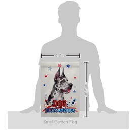 Breeze Decor Patriotic Harlequin Dane Garden Flag-Set Wood Dowel Dog Puppy Spoiled Paw Canine Fur Pet Nature Farm Animal Creature House Banner Small Yard Gift Double-Sided, Made in USA