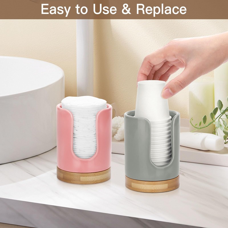 Soleebee Ceramic Bathroom Cup Dispenser, Hold 3 oz Mouthwash Cup