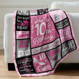 10 Year Old Girl Birthday Gifts,Birthday Gift for 10 Year Old Girl,10 Years Old Girls Gifts,Girl's Gifts for 10 Years Old,10th Birthday Gift for Girls,10th Girl's Birthday Blanket 50"X60"