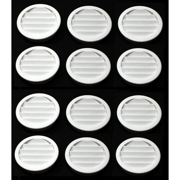 2" Round Plastic Louver Soffit Air Vent Reptile Screen Grille