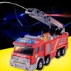 Mini Simulation Aerial Ladder Truck Model Vehicle Fire Fighting Car