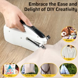 Handheld Sewing Machine, Dual Speed Hand Held Sewing Machine, Sewing Mini Portable Machine for Beginners, Adults, DIY, Home, Travel