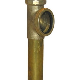 LASCO 03-4021 1-1/2-Inch Rough Brass Slip Joint End Outlet Baffle Tee with Threaded Tailpiece with Nuts and Washers