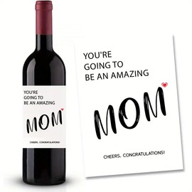 2 x bottle labels, YOU'RE GOING TO BE AN AMAZING MOM, 10 x 12.7 cm bottle labels, gifts for mum, new mother gifts for women, wines for expectant mum, gift idea for the first time mother