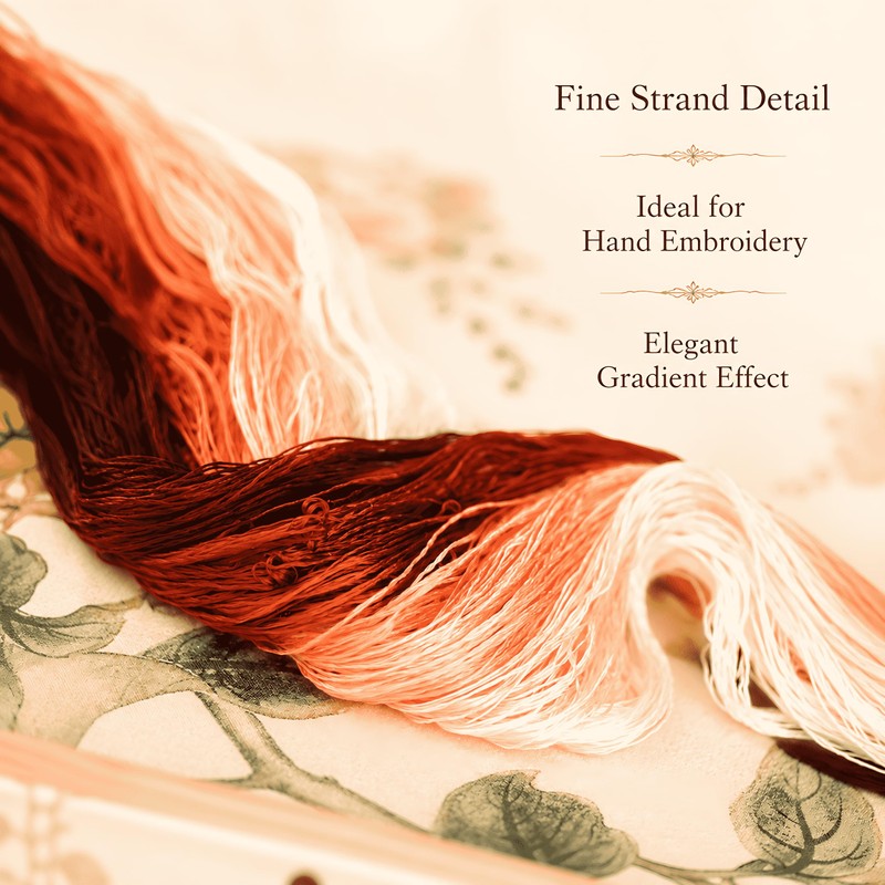 MINGGUXIUYI Natural 100% Silk Thread Handmade Embroidery Thread Floss 1430