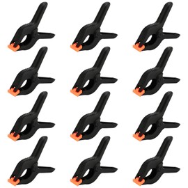 MOUYAT 12 Pack 6 Inch Spring Clamps, Nylon Spring Clamp, Plastic Heavy Duty Grip Clips Strong Grip Backdrop Clips for Background Muslin, Paper, Canvas, Photo Studio, 3 Inch Opening