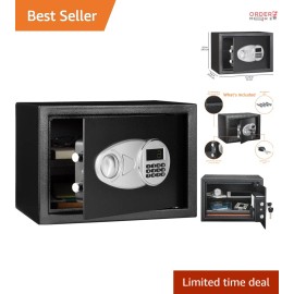 Steel Security Safe 0.5 Cubic Feet Electronic Keypad Cash Jewelry Lock Box