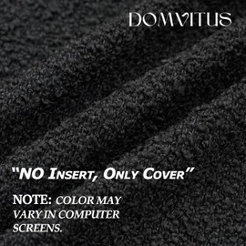 DOMVITUS Boucle Pillow Covers 20x20, Black Pillow Covers Decorative Couch Pillows for Living Room, Throw Pillow Covers for Bedroom Chair Sofa Accent Couch Pillows Soft Cushion Case, 1PC