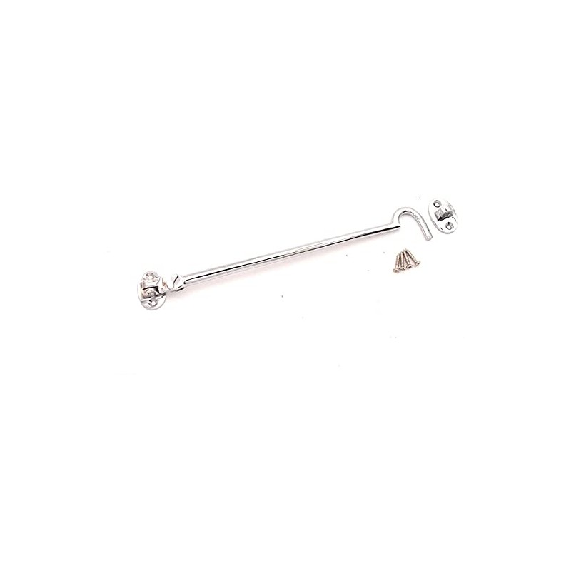 10" (250mm) Chrome Heavy Duty Brass Cabin Hook & Eye