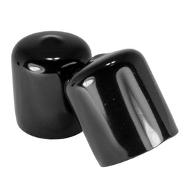 Prescott Plastics 3/4” (19.05mm) Outer Diameter Flexible Plastic Hole Plugs, Round Black Metal Tubing End Caps, Strong Furniture Leg Inserts, Impact & Weather Resistant, Made in The USA - 50 Pack