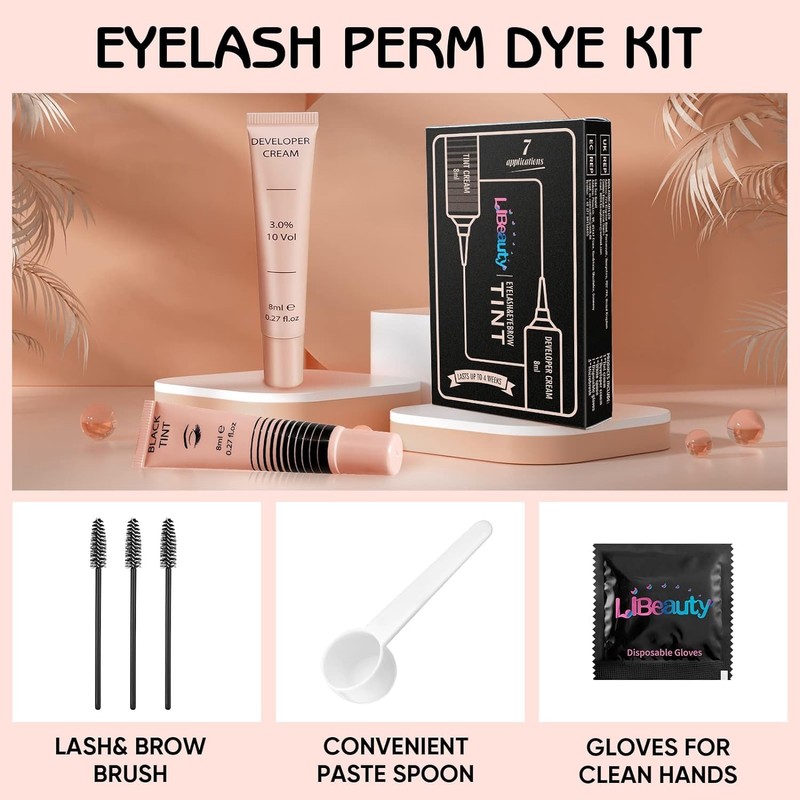 Libeauty Eyelash Dyeing, Eyelash Colour, Black, Eyebrow Colour, Easy to