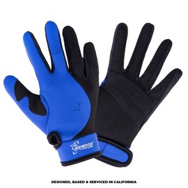 Seavenger Abyss Dive Gloves | 1.5mm Neoprene Mesh | Scuba Diving, Wakeboarding, Spearfishing (Blue, Small)
