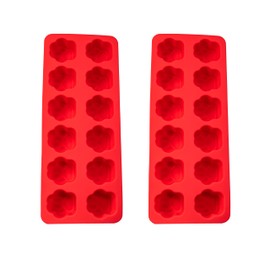 KE WOOW Silicone Dog Paw shape Baking Mold for Treats, 2 Pack, dishwasher safe, 12 cavities (Red)