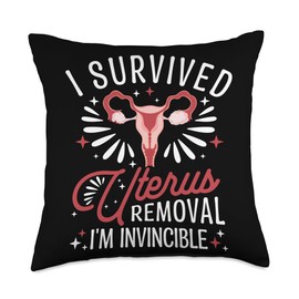 Post Recovery Uterus Surgery Hysterectomy Throw Pillow