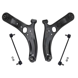 TRQ Front Suspension Kit Control Arm with Ball Joint Sway Bar Stabilizer Link Compatible with 2012-2017 Kia Rio