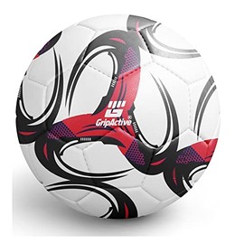 Grip Active Football Training Ball - Deflated Ball for Indoor/Outdoor Sports - Durable and High Performance Soccer Ball for Men and Women (3, Red/Navy/Black)