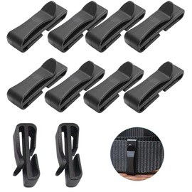 YaoooosF Belt Clip, Tape Clip, 1.0 inch (25 mm), Compatible with Width Tapes, Auxiliary Buckle, Set of 10 (Black) Backpack, Bag, Belt, Black