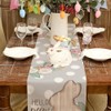 ARKENY Easter Table Runner 13x60 Inches, Bunny Rabbit Floral Hello
