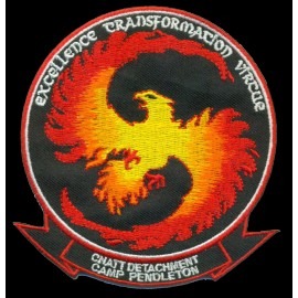 4" MARINE CORPS CNATT DET CAMP PENDLETON FIRE PHOENIX EMBROIDERED JACKET PATCH